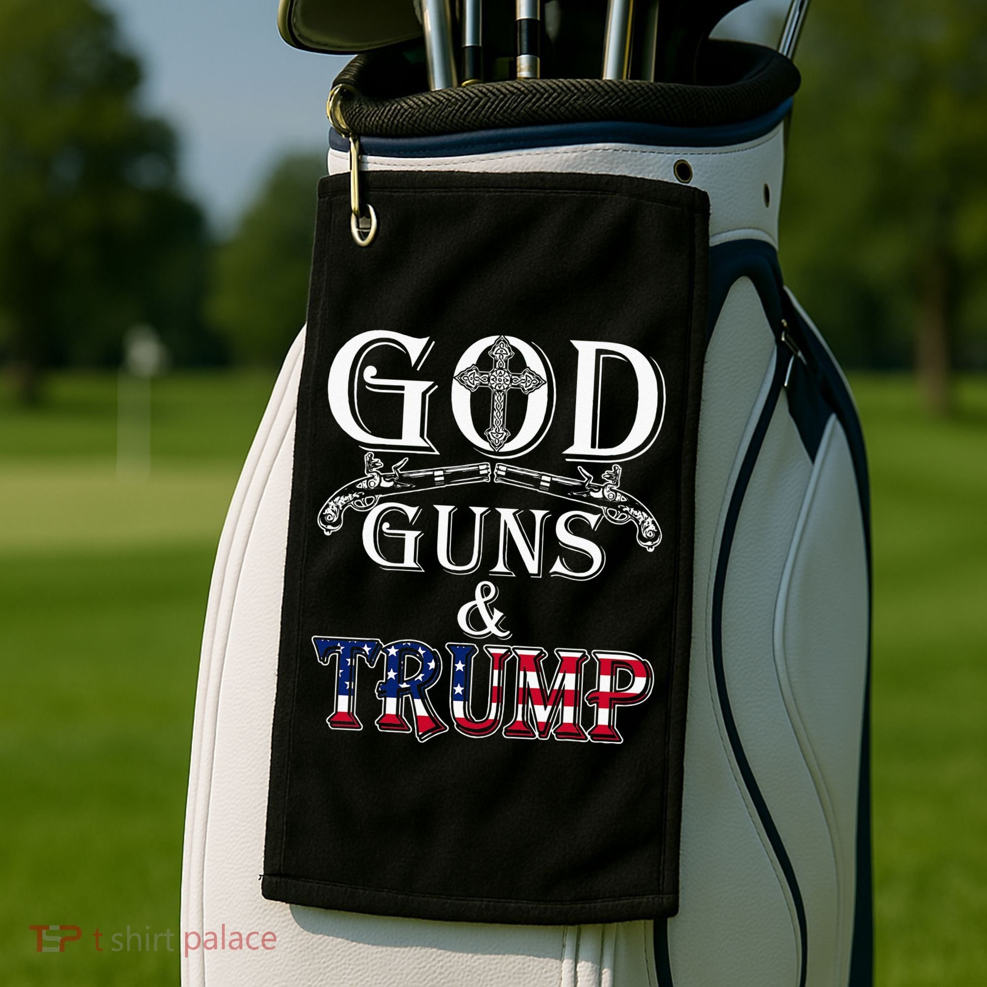 God Guns And Trump 2nd Amendment Trump 45 Golf Towel
