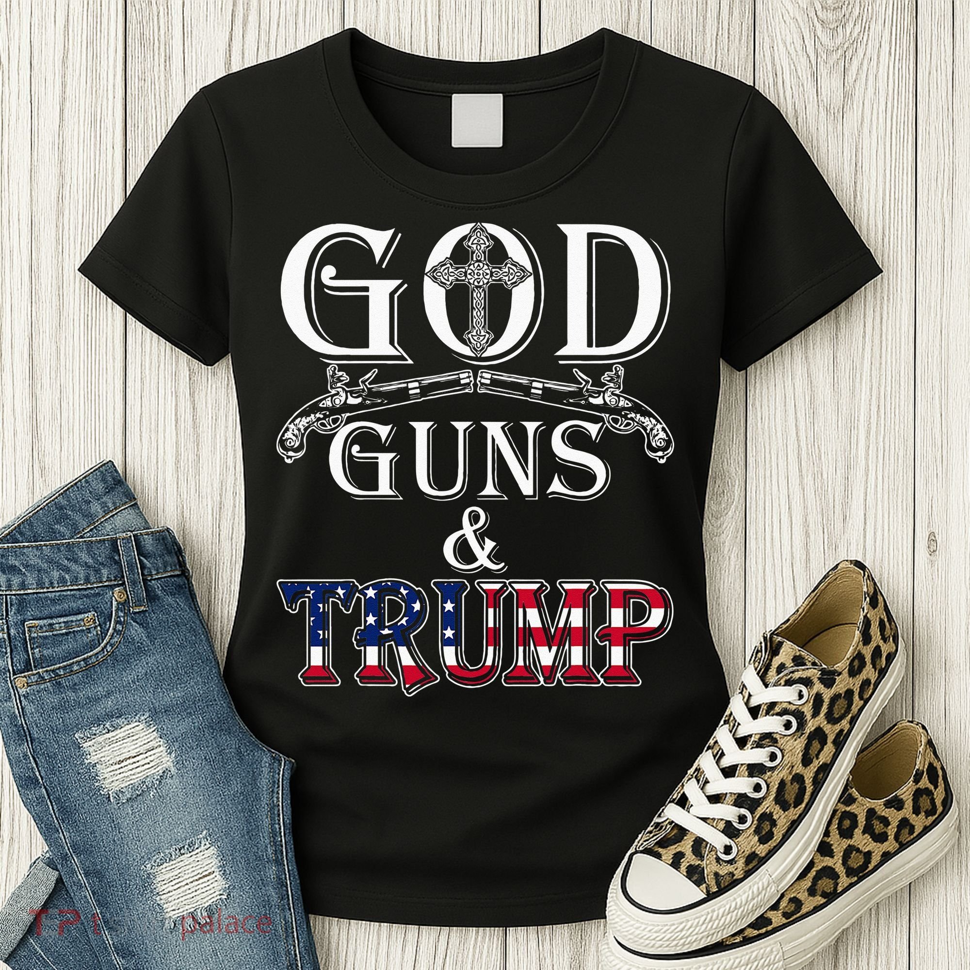 God Guns And Trump 2nd Amendment Trump 45 Women's T-Shirt