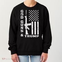 God Guns And Trump Cool Gift 2nd Amendment Flag Ar15 Gift Women's Sweatshirt thumb 0