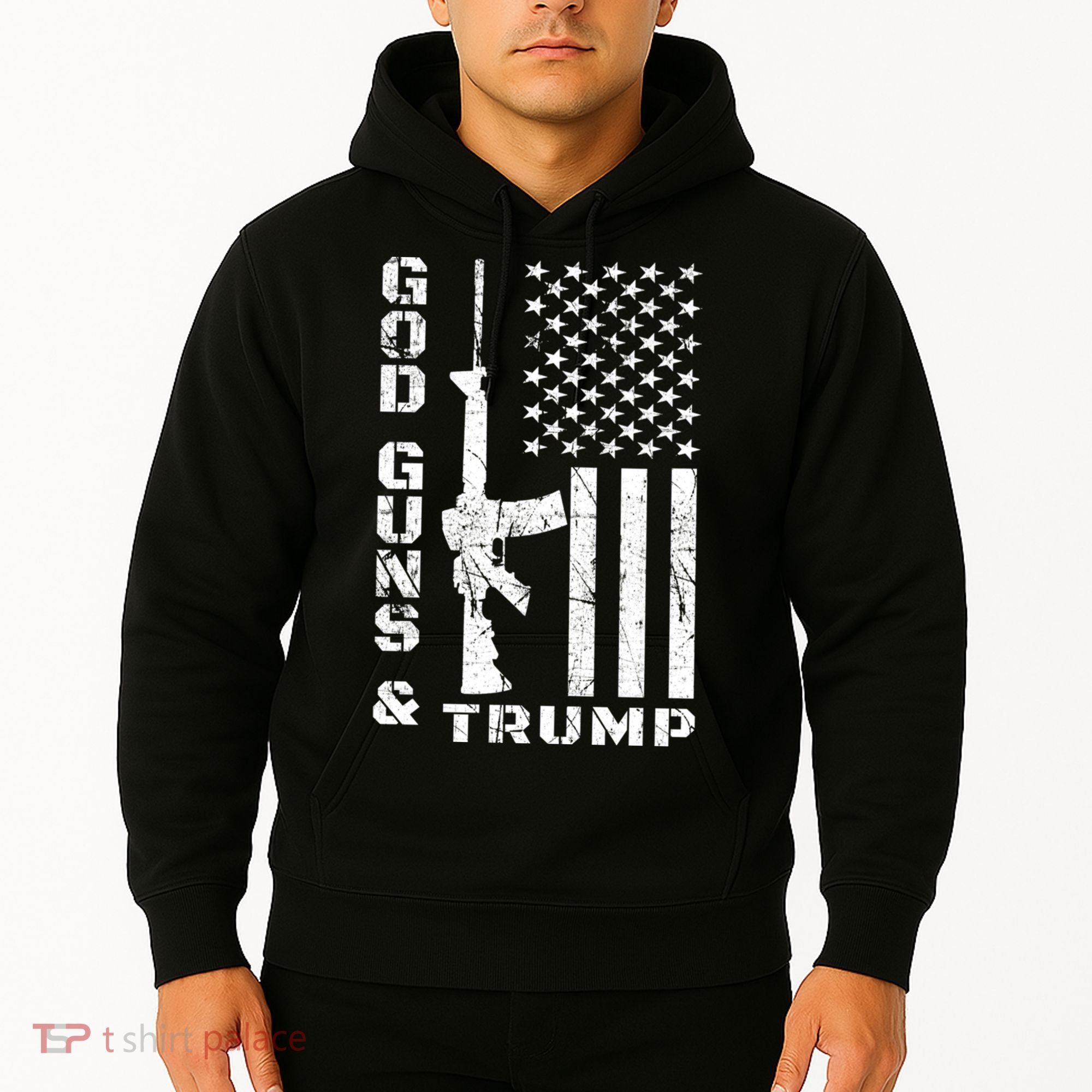 God Guns And Trump Cool Gift 2nd Amendment Flag Ar15 Gift Hoodie