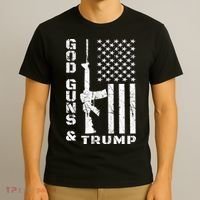 God Guns And Trump Cool Gift 2nd Amendment Flag Ar15 Gift T-Shirt thumb 3