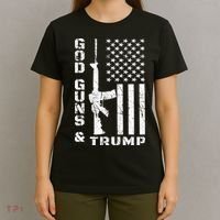 God Guns And Trump Cool Gift 2nd Amendment Flag Ar15 Gift T-Shirt thumb 4