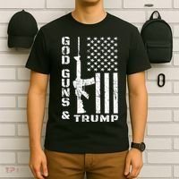 God Guns And Trump Cool Gift 2nd Amendment Flag Ar15 Gift T-Shirt thumb 6