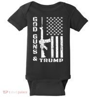 God Guns And Trump Cool Gift 2nd Amendment Flag Ar15 Gift Baby Bodysuit thumb 0