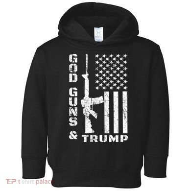 God Guns And Trump Cool Gift 2nd Amendment Flag Ar15 Gift Toddler Hoodie