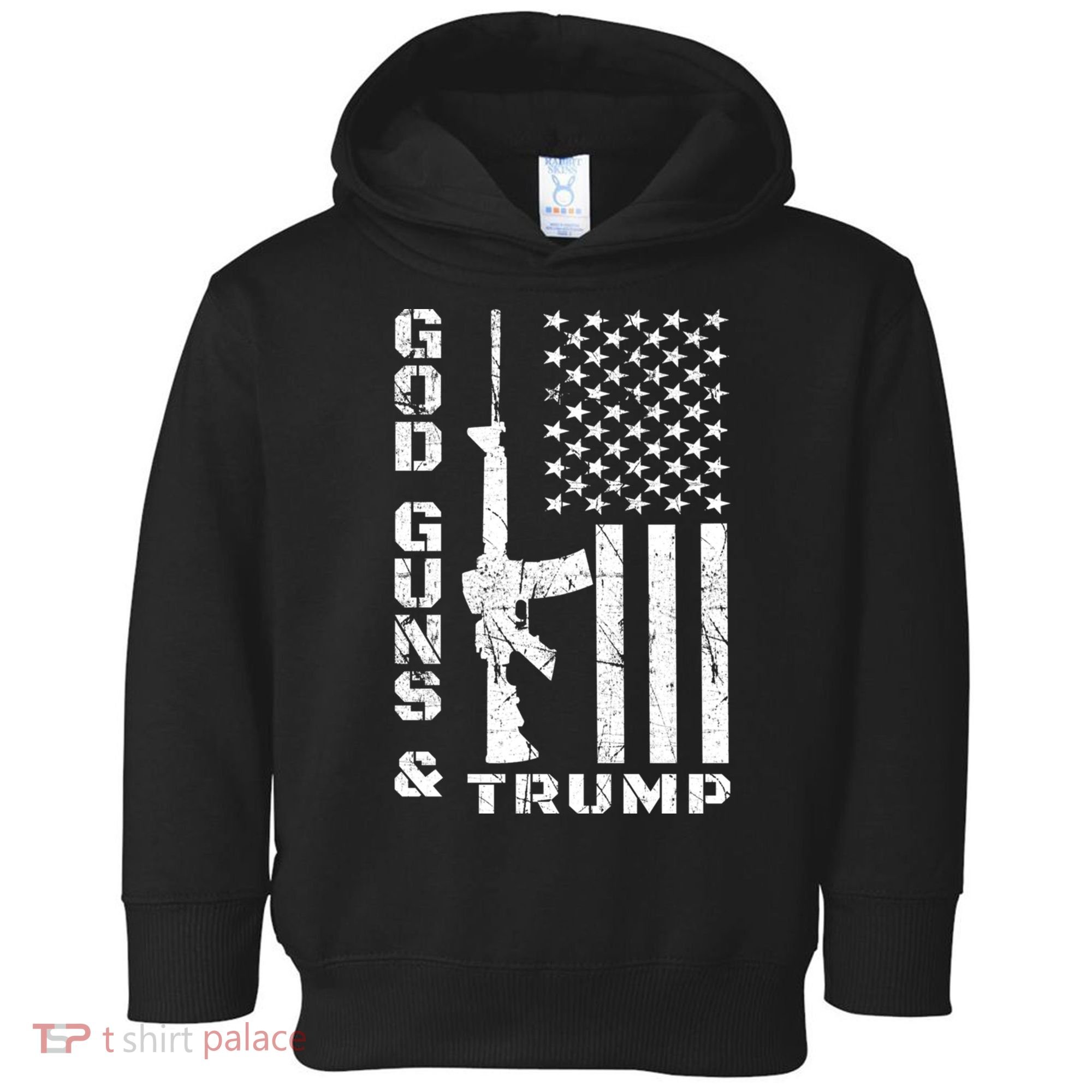 God Guns And Trump Cool Gift 2nd Amendment Flag Ar15 Gift Toddler Hoodie