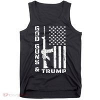 God Guns And Trump Cool Gift 2nd Amendment Flag Ar15 Gift Tank Top thumb 0