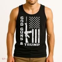 God Guns And Trump Cool Gift 2nd Amendment Flag Ar15 Gift Tank Top thumb 3