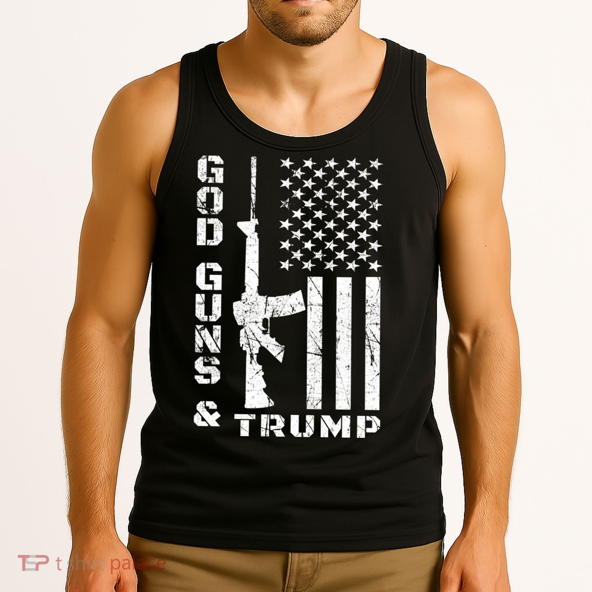 God Guns And Trump Cool Gift 2nd Amendment Flag Ar15 Gift Tank Top