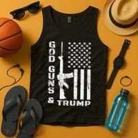 God Guns And Trump Cool Gift 2nd Amendment Flag Ar15 Gift Tank Top thumb 4