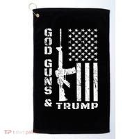 God Guns And Trump Cool Gift 2nd Amendment Flag Ar15 Gift Golf Towel thumb 0