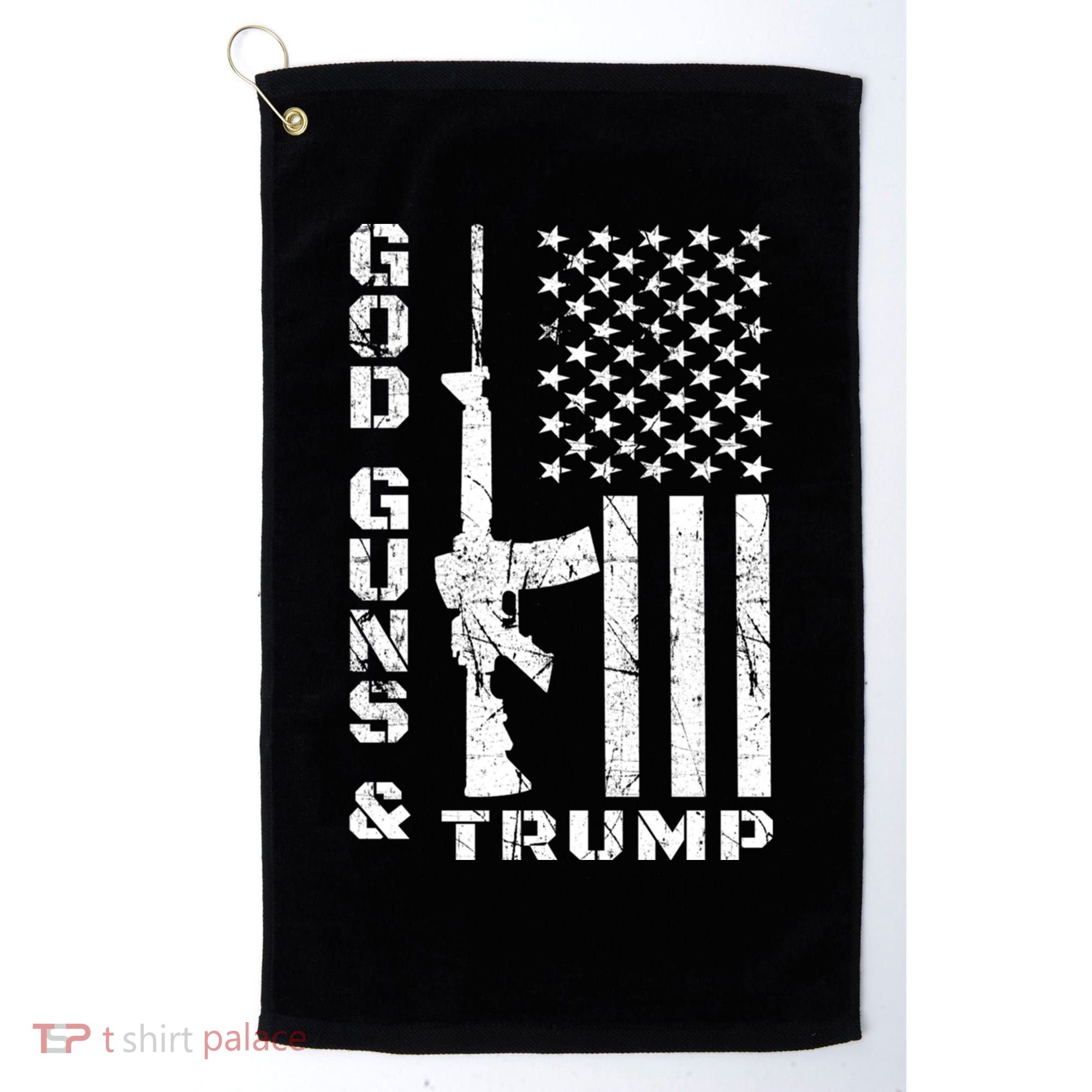 God Guns And Trump Cool Gift 2nd Amendment Flag Ar15 Gift Golf Towel