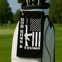 God Guns And Trump Cool Gift 2nd Amendment Flag Ar15 Gift Golf Towel thumb 2