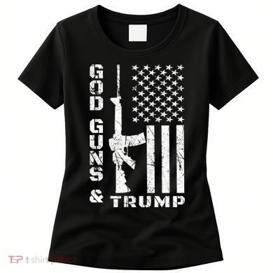 God Guns And Trump Cool Gift 2nd Amendment Flag Ar15 Gift Women's T-Shirt