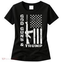 God Guns And Trump Cool Gift 2nd Amendment Flag Ar15 Gift Women's T-Shirt thumb 0
