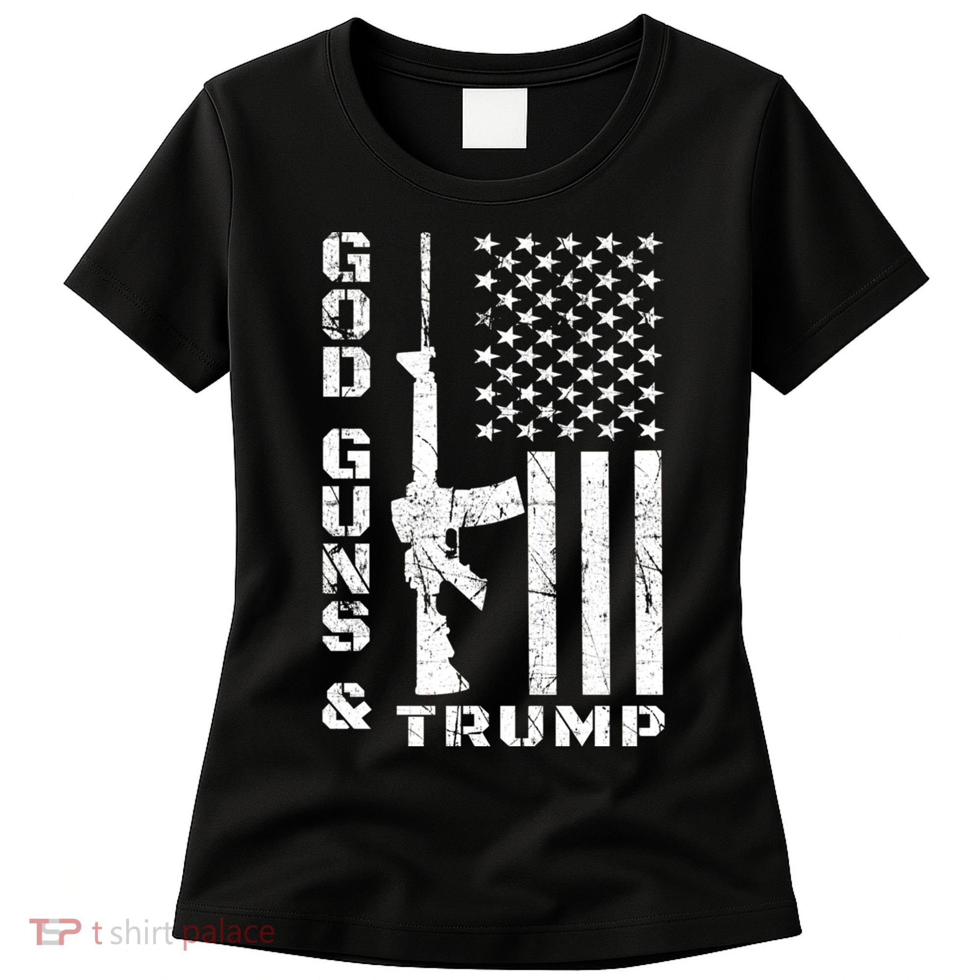God Guns And Trump Cool Gift 2nd Amendment Flag Ar15 Gift Women's T-Shirt