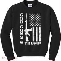 God Guns And Trump Cool Gift 2nd Amendment Flag Ar15 Gift Kids Sweatshirt thumb 0