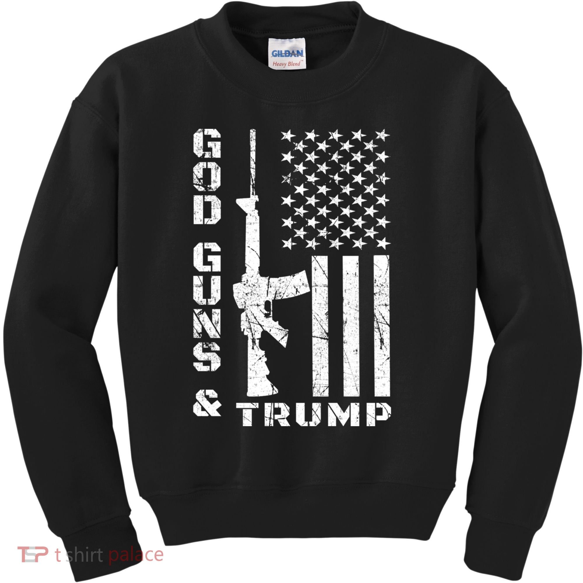 God Guns And Trump Cool Gift 2nd Amendment Flag Ar15 Gift Kids Sweatshirt
