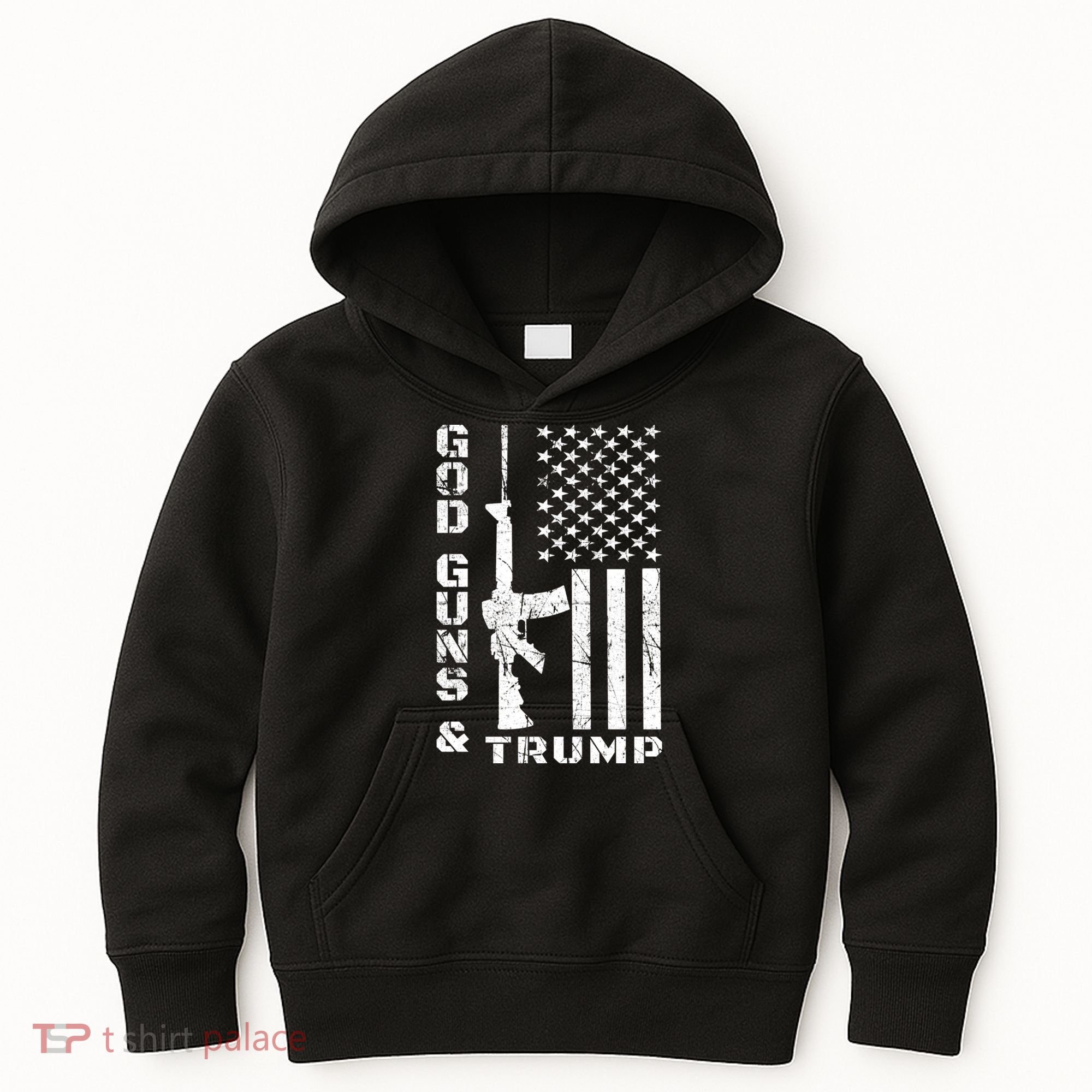 God Guns And Trump Cool Gift 2nd Amendment Flag Ar15 Gift Kids Hoodie