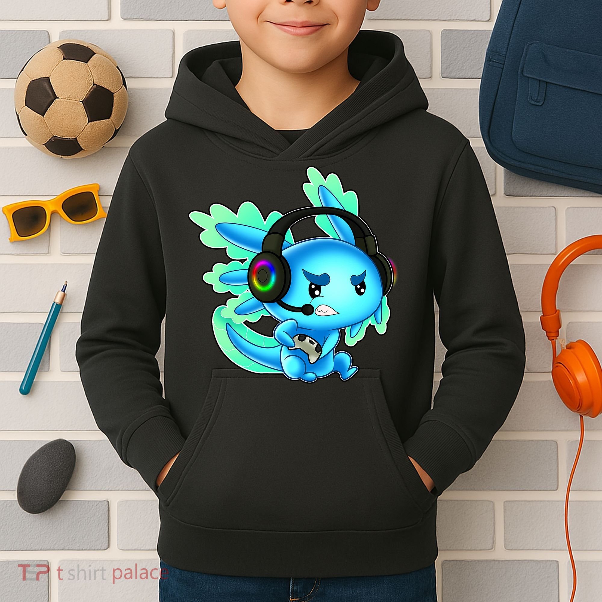 Gamesolotl Gaming Axolotl Clothing   Kids Hoodie