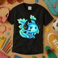 Gamesolotl Gaming Axolotl Clothing   Kids T-Shirt thumb 3