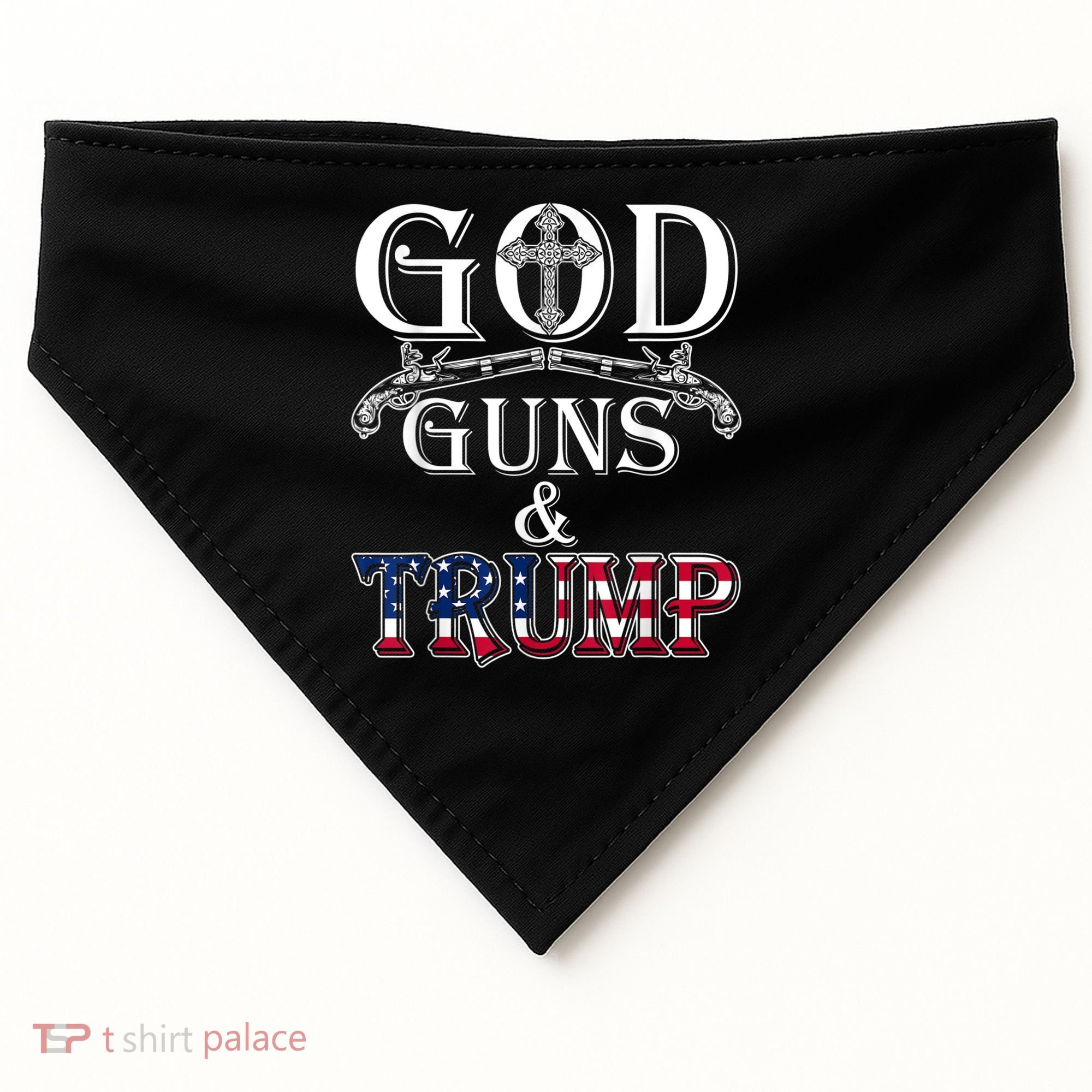 God Guns And Trump 2nd Amendment USA-Made Doggie Bandana