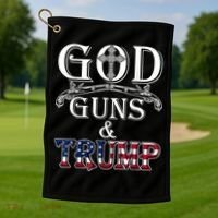 God Guns And Trump 2nd Amendment Golf Towel thumb 1