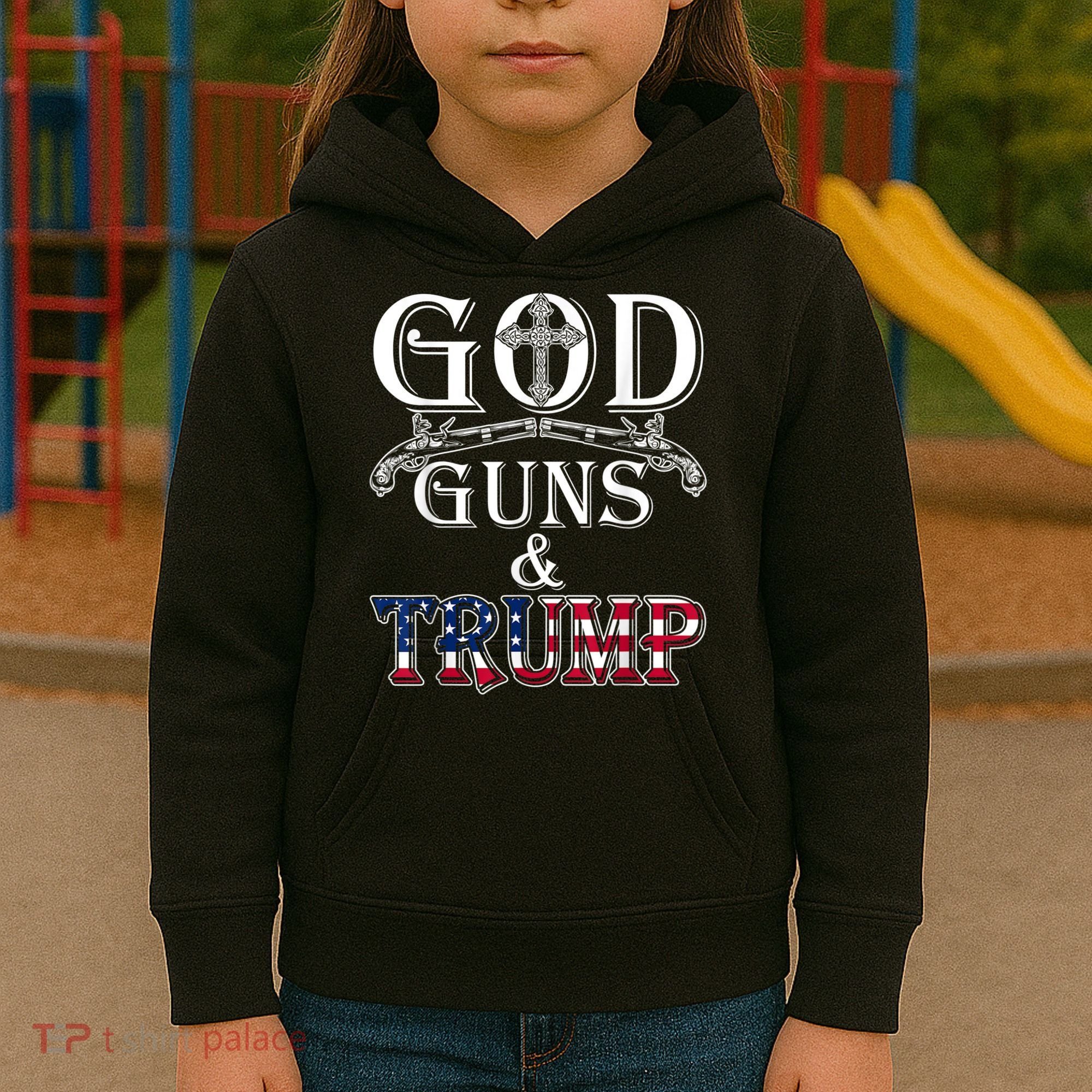 God Guns And Trump 2nd Amendment Kids Hoodie