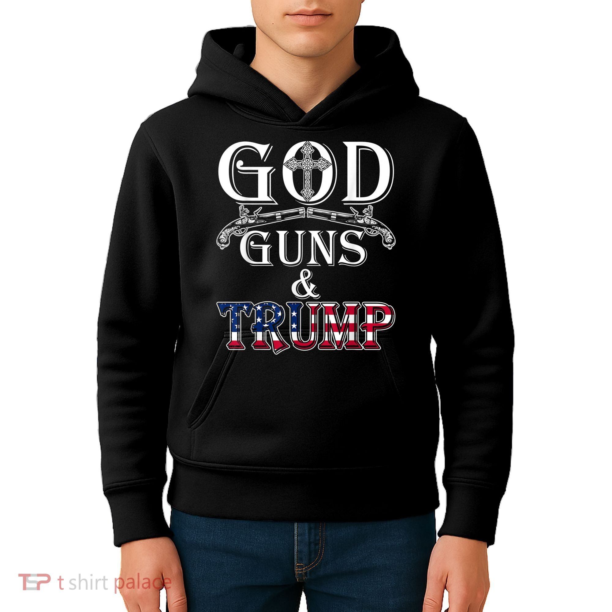 God Guns And Trump 2nd Amendment Kids Hoodie