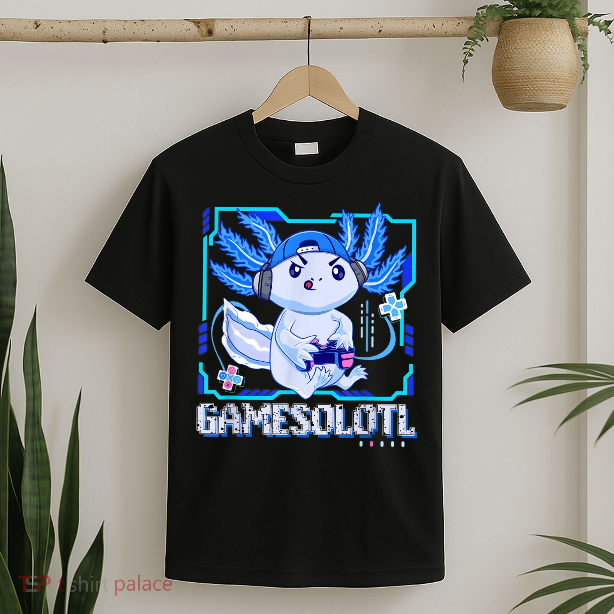Gamesolotl Gamer Axolotl Boys Video Games Anime Lizard T-Shirt