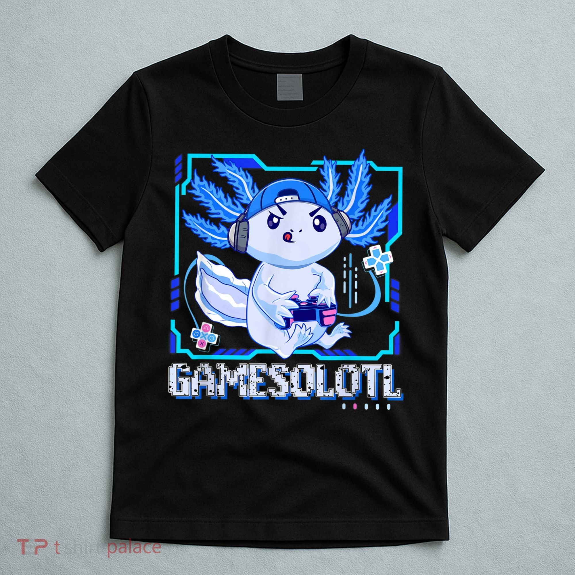 Gamesolotl Gamer Axolotl Boys Video Games Anime Lizard T-Shirt