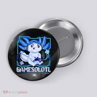 Gamesolotl Gamer Axolotl Boys Video Games Anime Lizard Button thumb 0