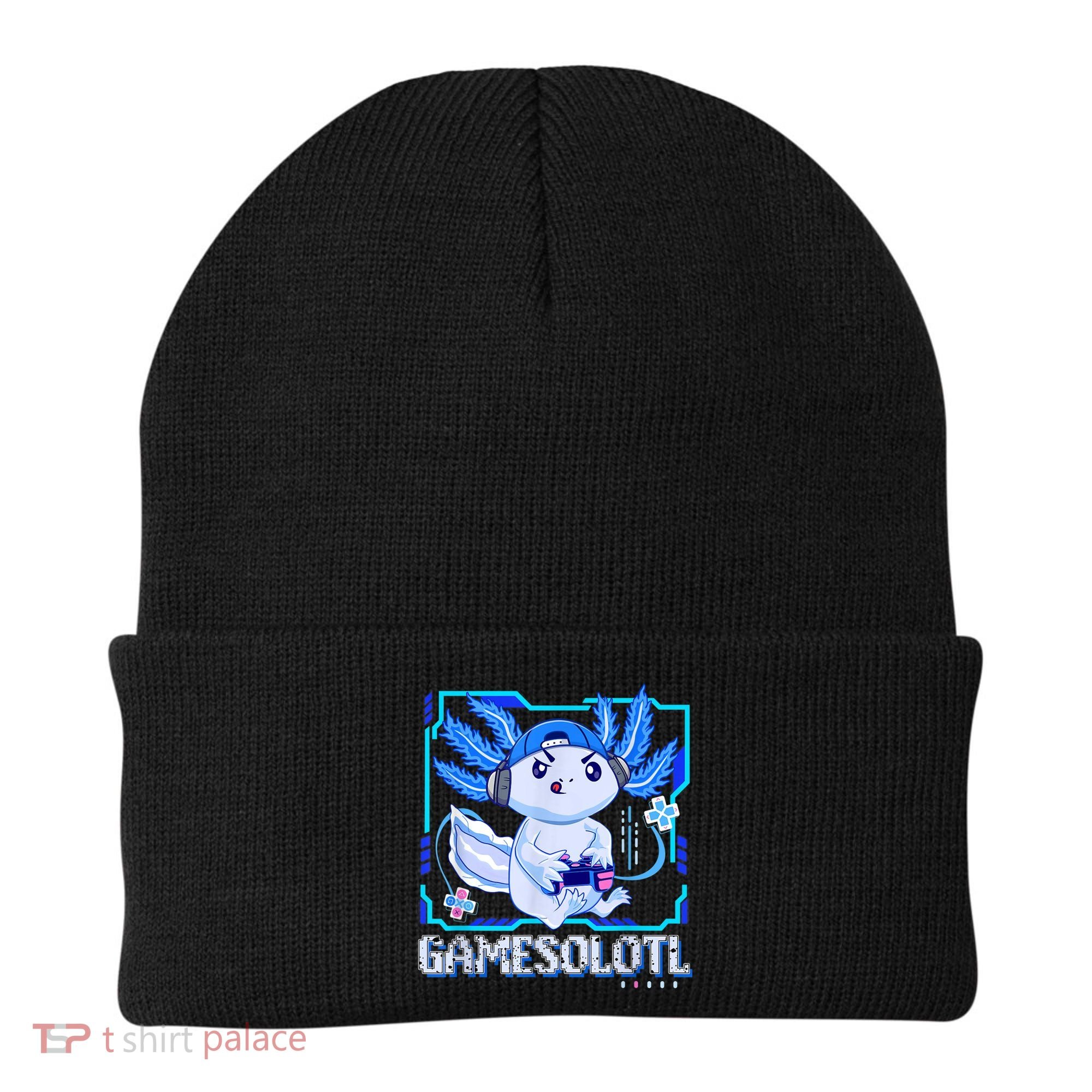 Gamesolotl Gamer Axolotl Boys Video Games Anime Lizard Beanie