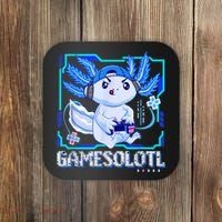 Gamesolotl Gamer Axolotl Boys Video Games Anime Lizard Coaster thumb 0