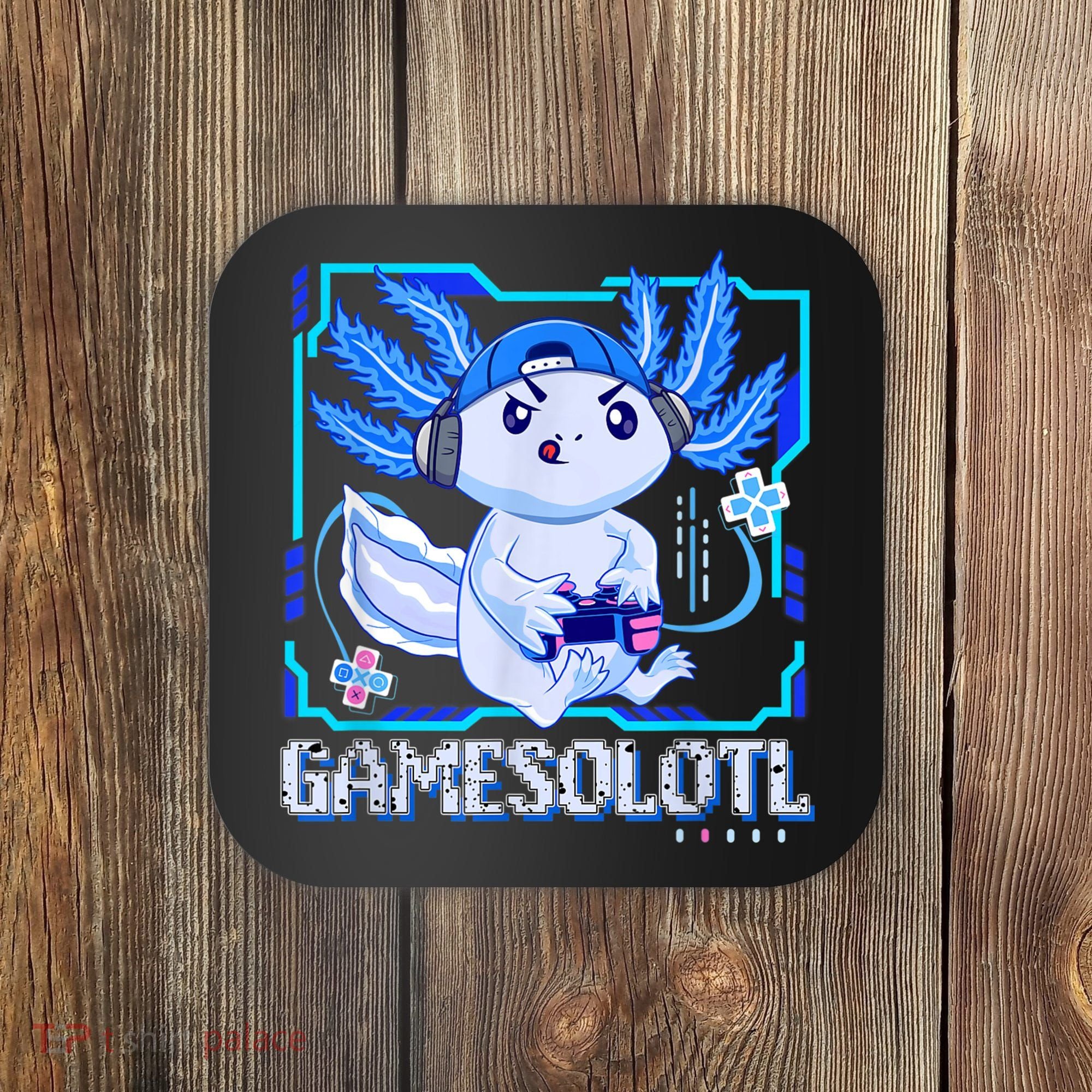 Gamesolotl Gamer Axolotl Boys Video Games Anime Lizard Coaster