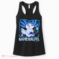 Gamesolotl Gamer Axolotl Boys Video Games Anime Lizard Women's Tank Top thumb 0