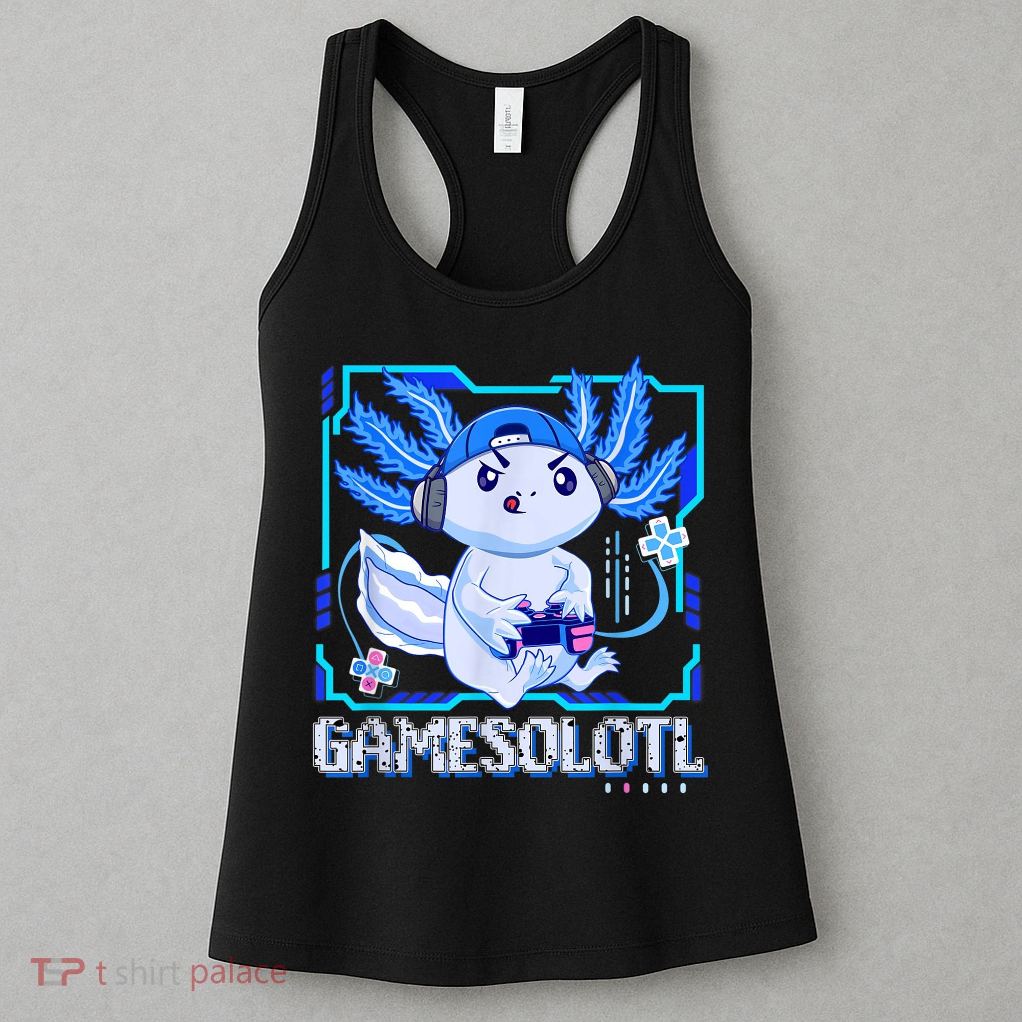 Gamesolotl Gamer Axolotl Boys Video Games Anime Lizard Women's Tank Top