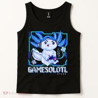 Gamesolotl Gamer Axolotl Boys Video Games Anime Lizard Tank Top thumb 2