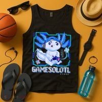 Gamesolotl Gamer Axolotl Boys Video Games Anime Lizard Tank Top thumb 4