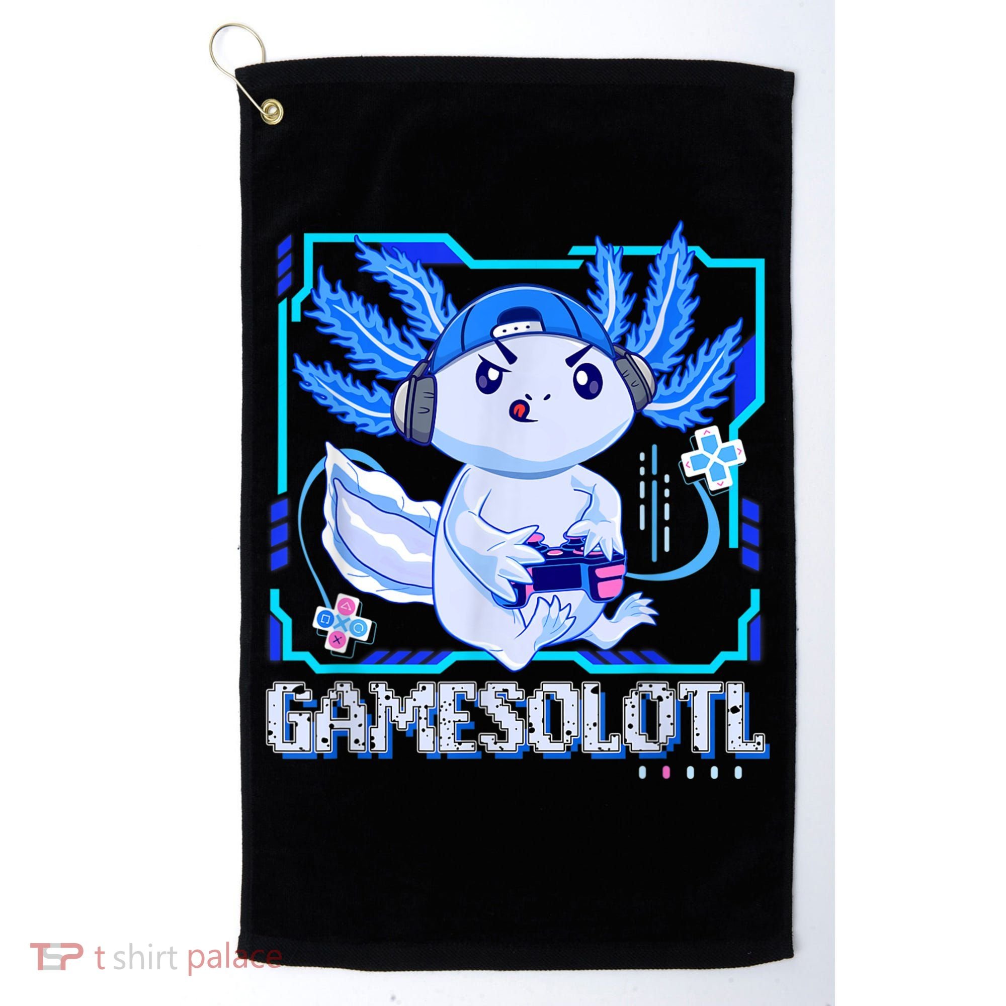 Gamesolotl Gamer Axolotl Boys Video Games Anime Lizard Golf Towel