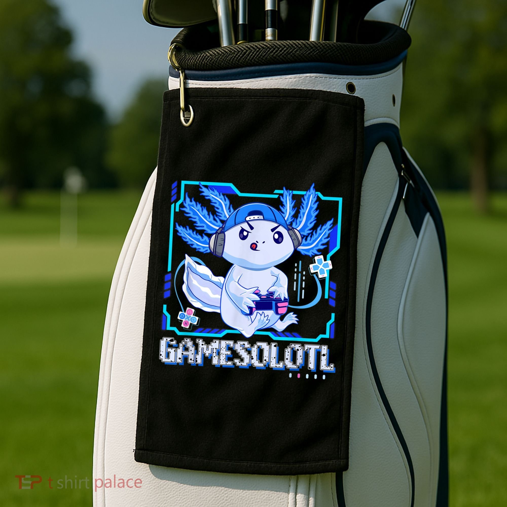 Gamesolotl Gamer Axolotl Boys Video Games Anime Lizard Golf Towel