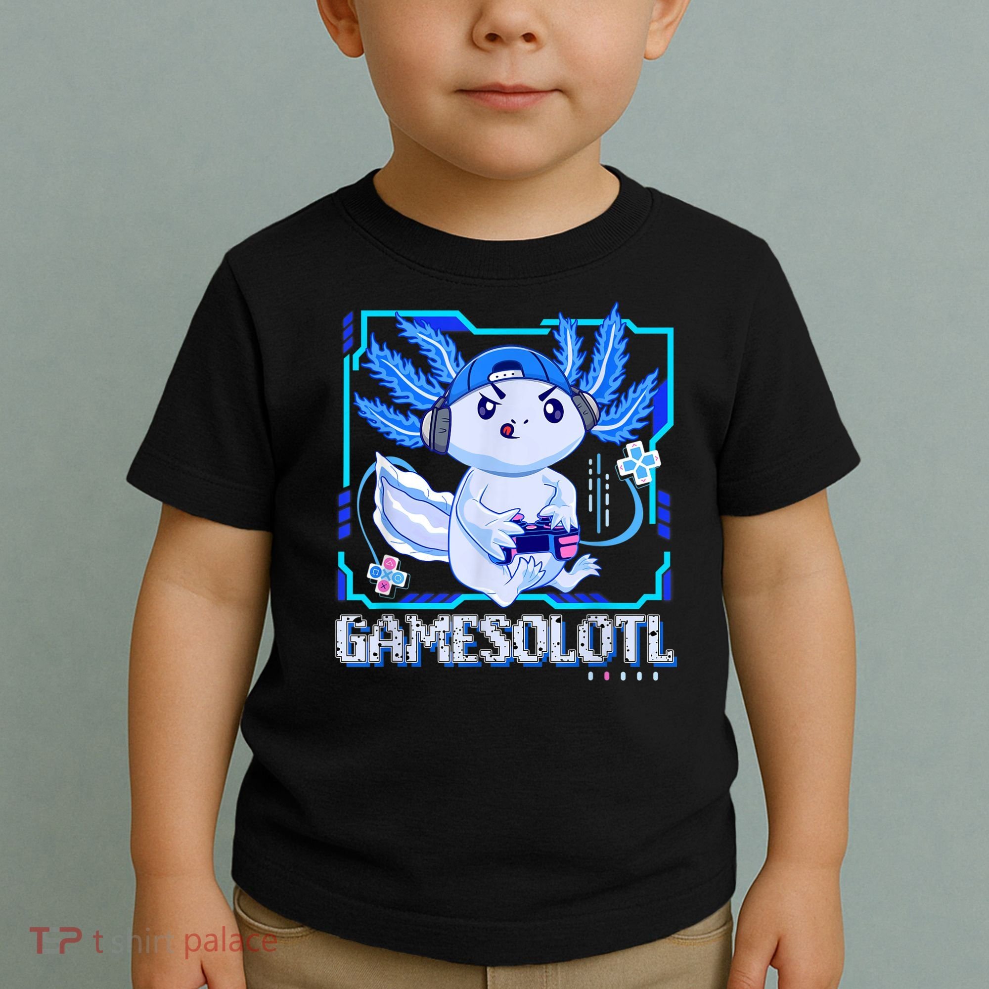 Gamesolotl Gamer Axolotl Boys Video Games Anime Lizard Toddler T-Shirt
