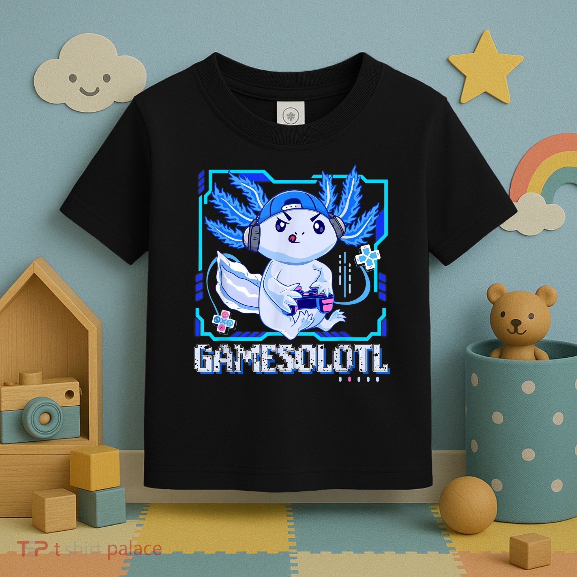 Gamesolotl Gamer Axolotl Boys Video Games Anime Lizard Toddler T-Shirt