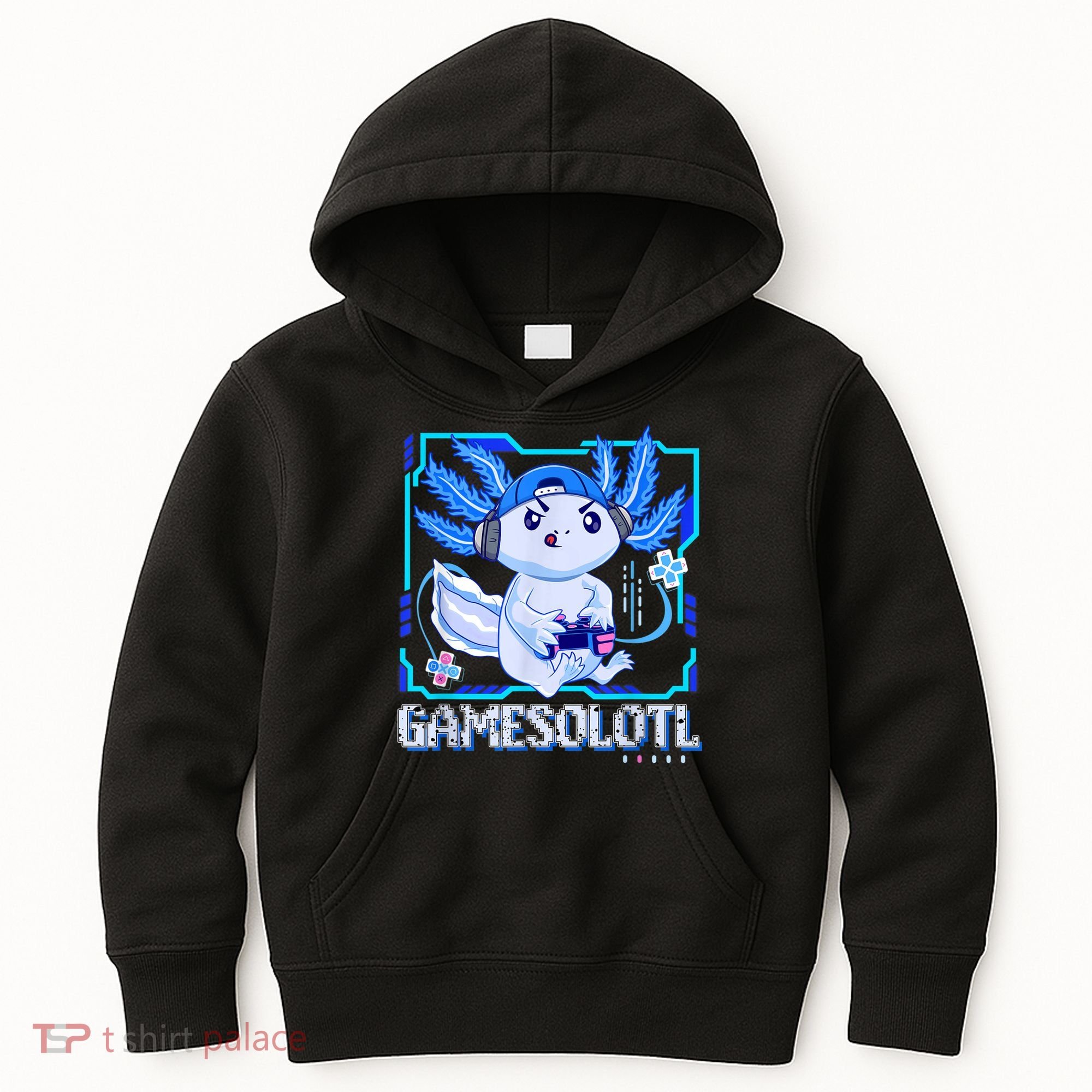 Gamesolotl Gamer Axolotl Boys Video Games Anime Lizard Kids Hoodie