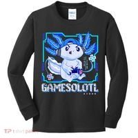 Gamesolotl Gamer Axolotl Boys Video Games Anime Lizard Kids Long Sleeve Shirt thumb 0