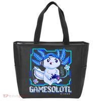 Gamesolotl Gamer Axolotl Boys Video Games Anime Lizard Tote Bag thumb 0