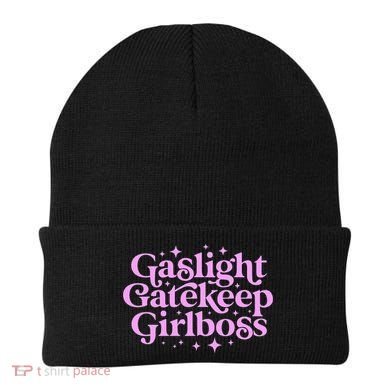 Gaslight GateKeep Boss Funny Meme Feminist Ironic Babe Beanie