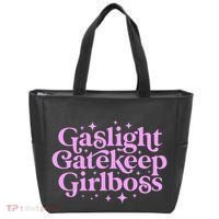 Gaslight GateKeep Boss Funny Meme Feminist Ironic Babe Tote Bag thumb 0