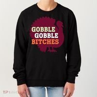 Gobble Gobble Bitches Thanksgiving Turkey Virginia Tech Hokies VT Women's Sweatshirt thumb 0