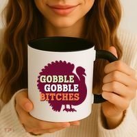 Gobble Gobble Bitches Thanksgiving Turkey Virginia Tech Hokies VT Coffee Mug thumb 3